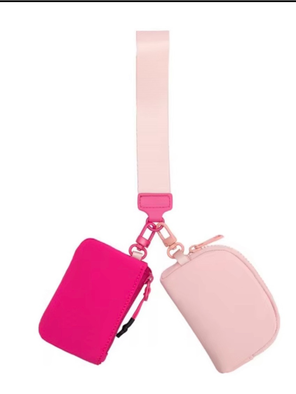 Dual Pouch Strap Organizer — Hot Pink & Light Pink